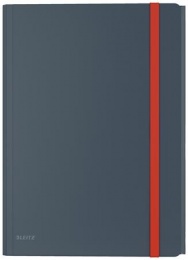 Gumis mappa, extra tasakkal, PP, A4, LEITZ "Cosy", bársonyszürke