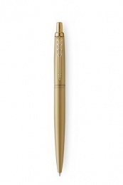 Golyóstoll, 0,7 mm, nyomógombos, arany színű klip, arany tolltest, PARKER, "Royal Jotter XL", kék