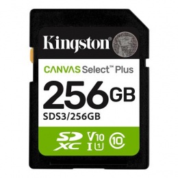 Memóriakártya, SDXC, 256GB, C10/UHS-I/U1/V10, Gen3, KINGSTON "Canvas Select Plus"