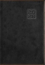 Naptár, tervező, A5, napi, DAYLINER "Square", fekete